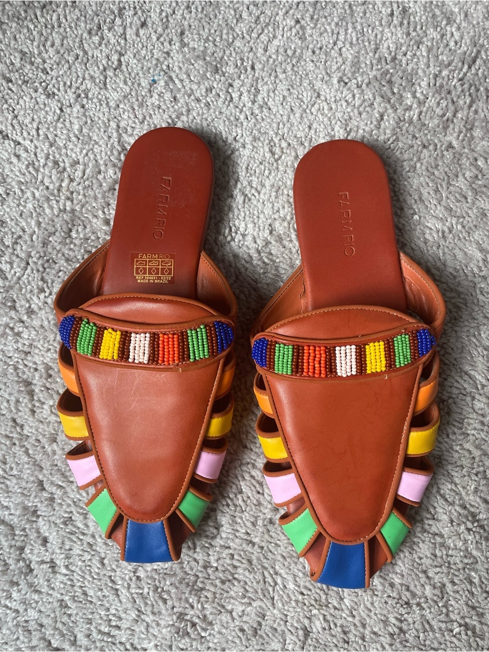FARM Rio Rainbow Beaded Mules - Picture 2 of 8